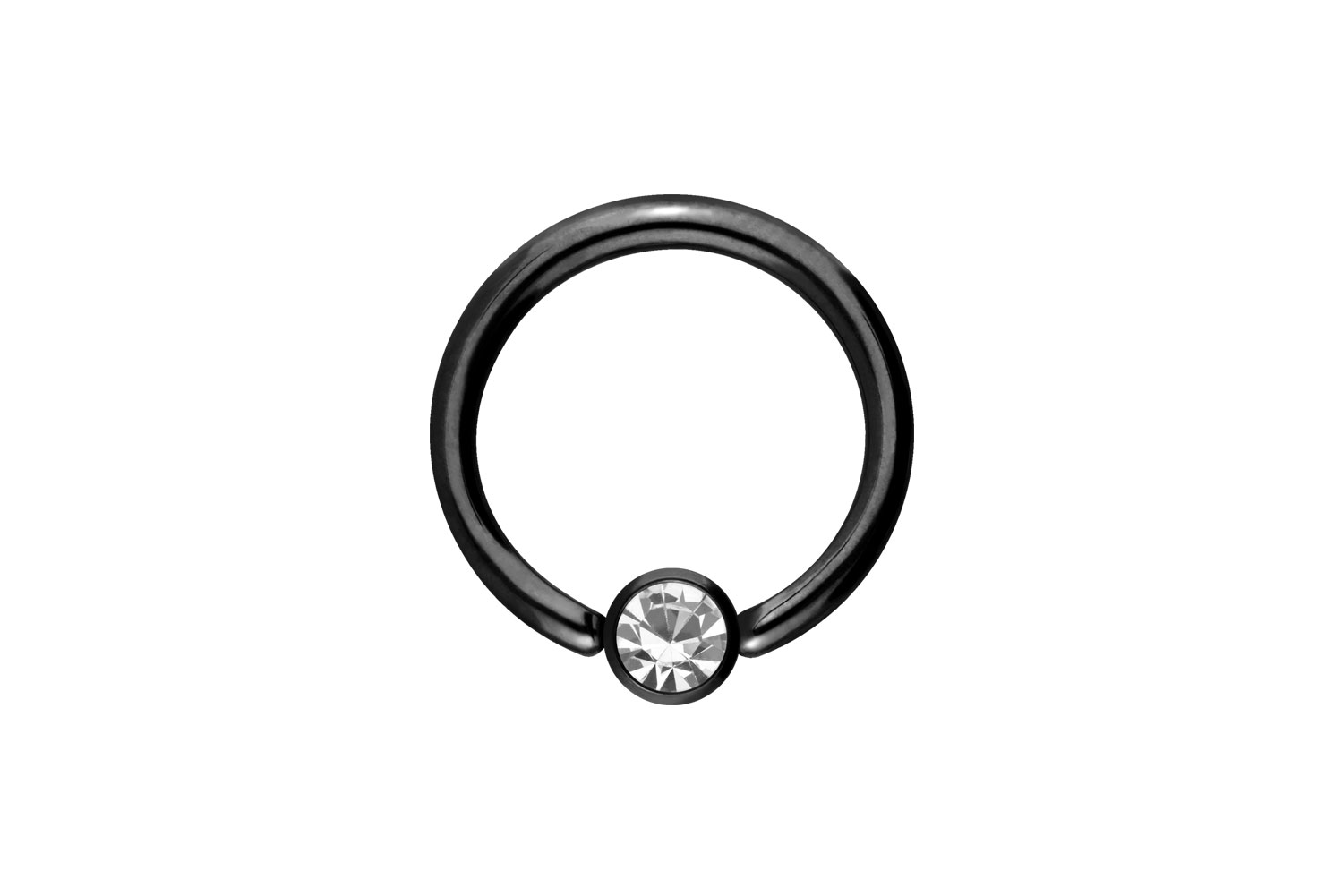 Chirurgenstahl Klemmkugelring Piercing DISC + KRISTALL